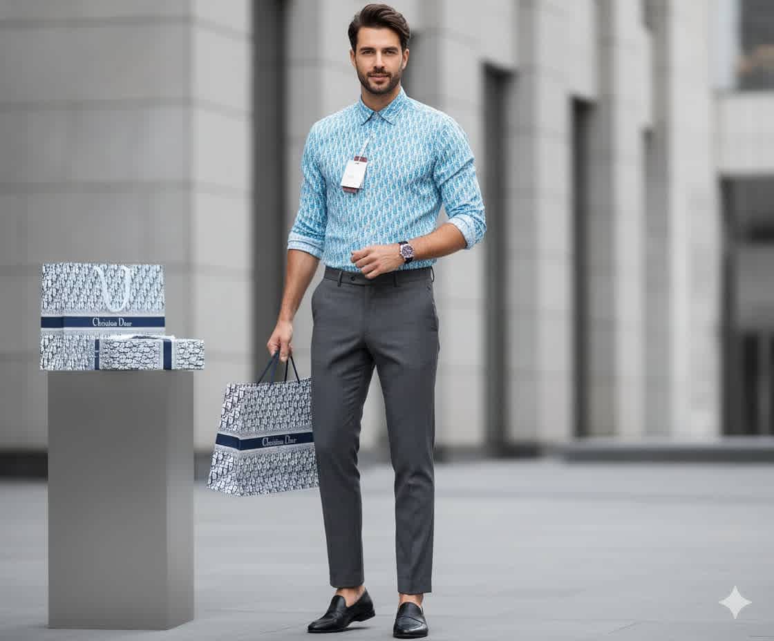 Dior Blue Premium Quality Shirt-thumb-0