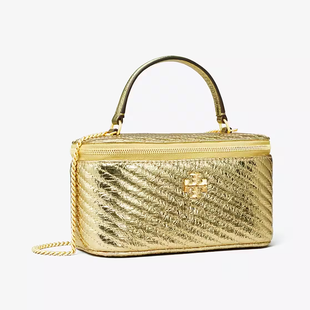 Tory Burch Golden Kira Metallic Moto Quilt Handbag-1