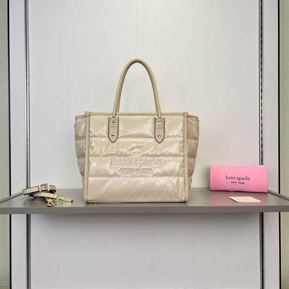 Kate Spade Ella Puffy Medium Cream Tote Bag-thumb-0