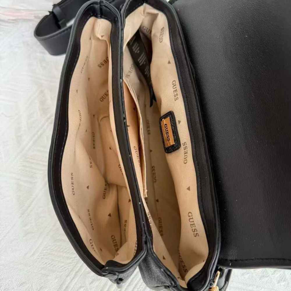 Guess Dea Flap Black Shoulder Bag-1