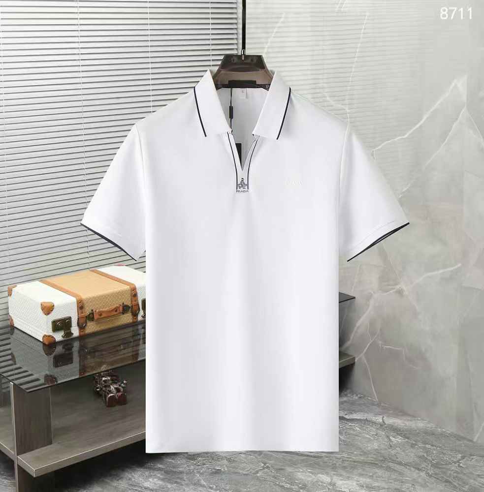 Prada White Premium Quality Polo T-shirt-thumb-0
