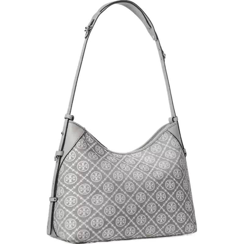 Tory Burch Monogram Cream Contrast Embossed Shoulder Bag-thumb-0