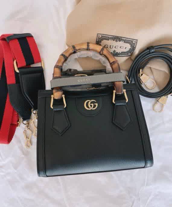 Gucci diana Bamboo Black shoulder bag-thumb-0