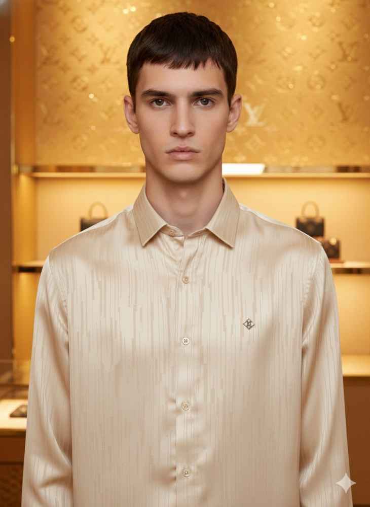 Louis Vuitton Monogram White Premium Cotton Shirt-thumb-1