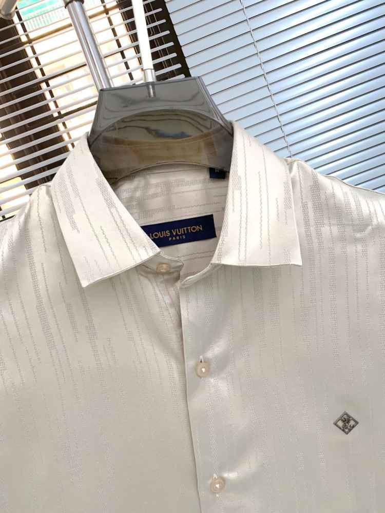 Louis Vuitton Monogram White Premium Cotton Shirt-thumb-3