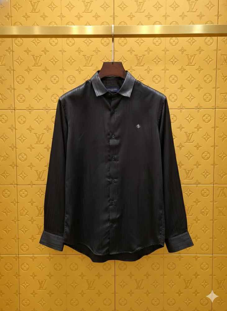 Louis Vuitton Monogram Black Premium Cotton Shirt-thumb-0