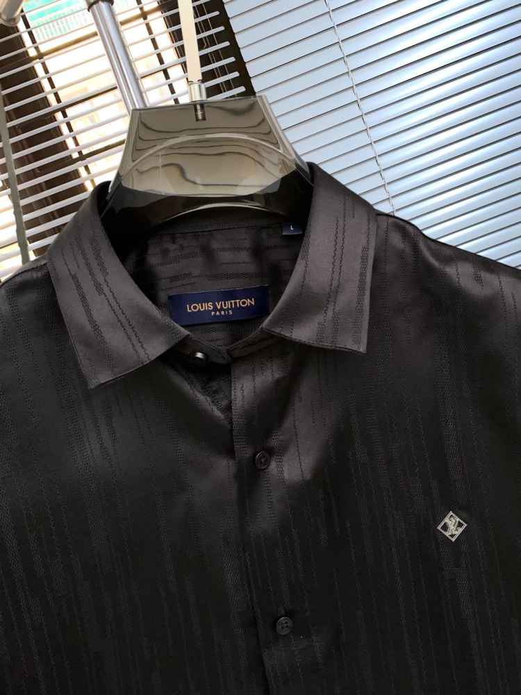 Louis Vuitton Monogram Black Premium Cotton Shirt-thumb-2