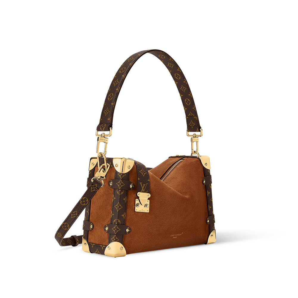 Louis Vuitton MM Side Trunk Soft Brown Suide Handle Bag-1