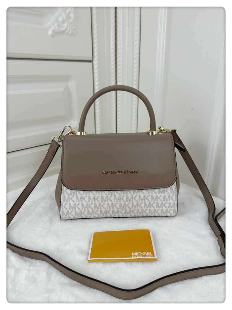 Michael Kors Ava Top Beige Leather Bag-thumb-0