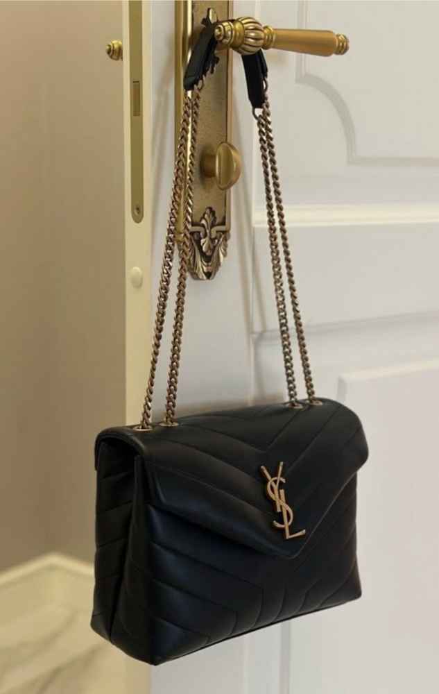 Saint Laurent loulou Medium Golden Sling Bag-thumb-0