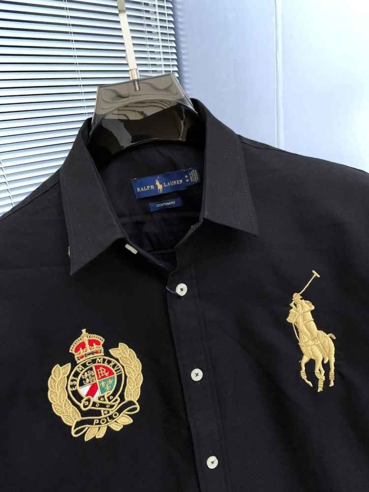 Ralph Lauren Embroidered Black Premium Cotton Shirt-2