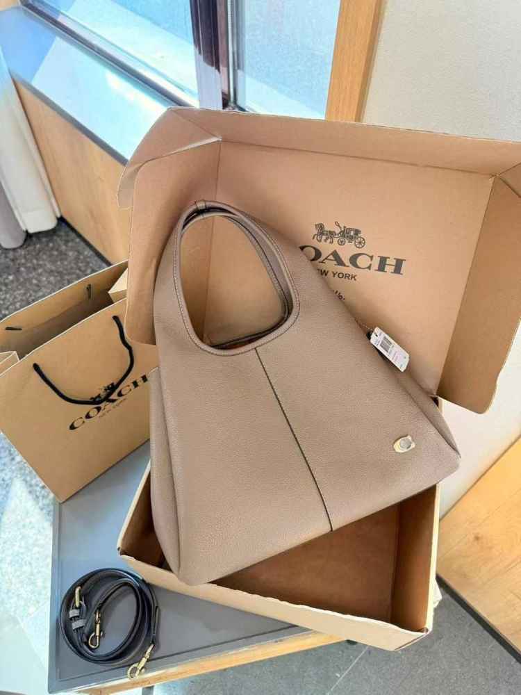 Coach Lana Beige Large Shoulder Bag-thumb-0