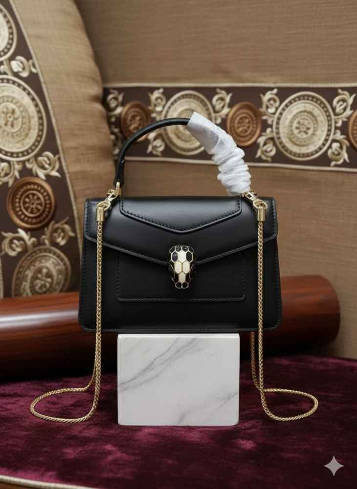 Bvlgari Serpenti Forever Top Black Shoulder Bag-thumb-0