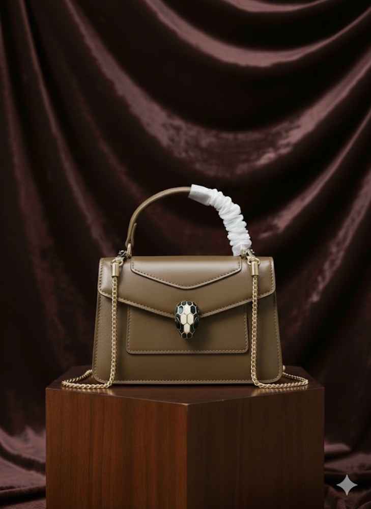 Bvlgari Serpenti Forever Top Brown Shoulder Bag-thumb-0