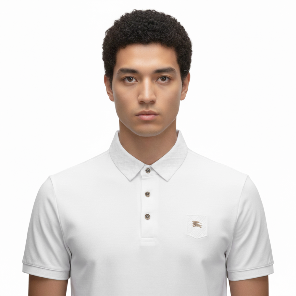 Burberry White Premium Quality Polo Tees-2