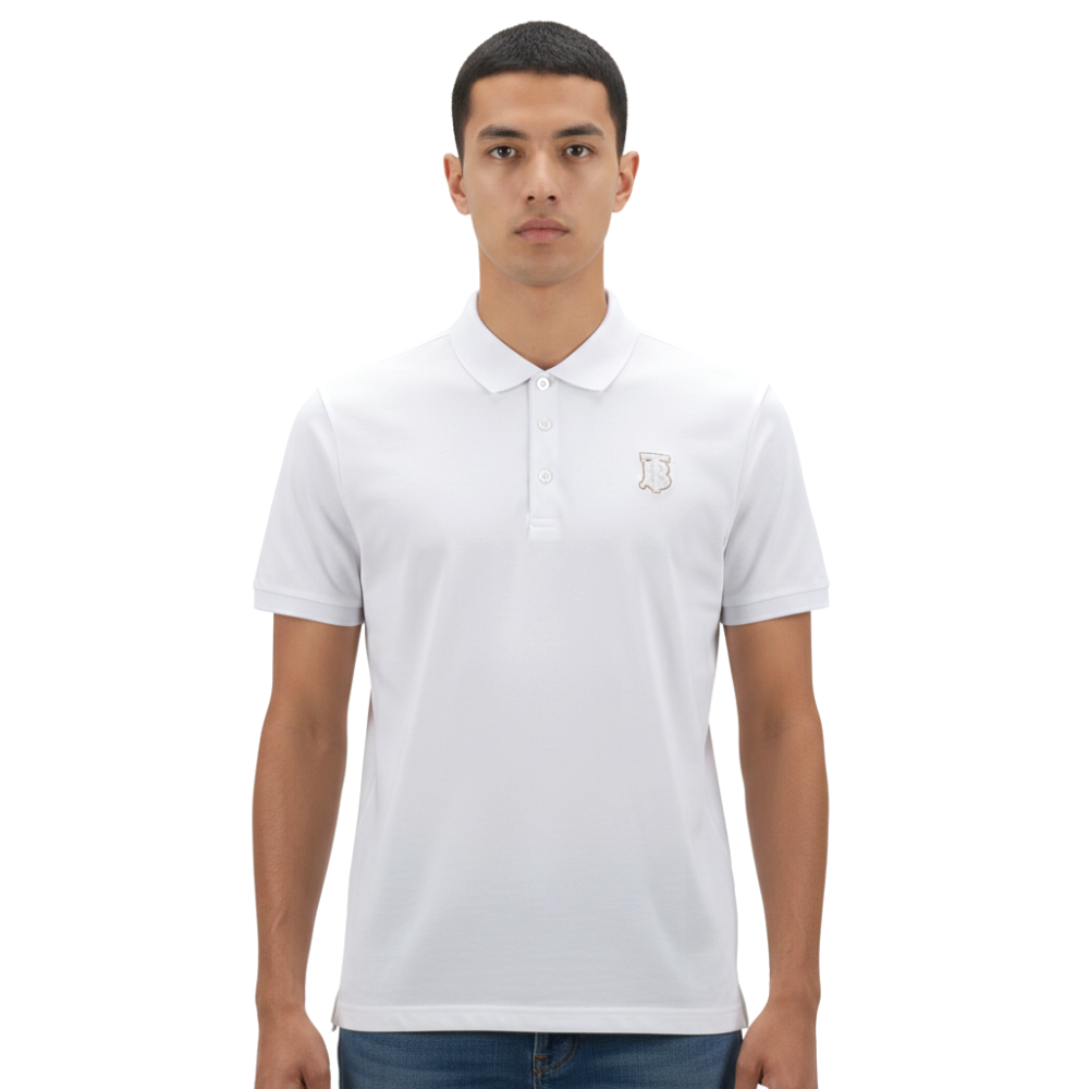 Burberry White Premium Quality Polo Tees-1