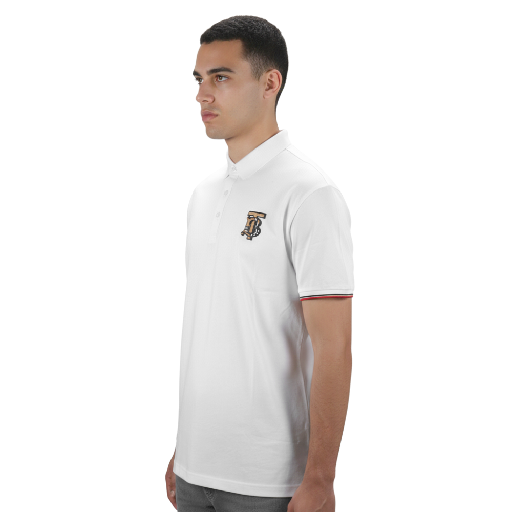 Burberry White Premium Quality Polo Tees-1