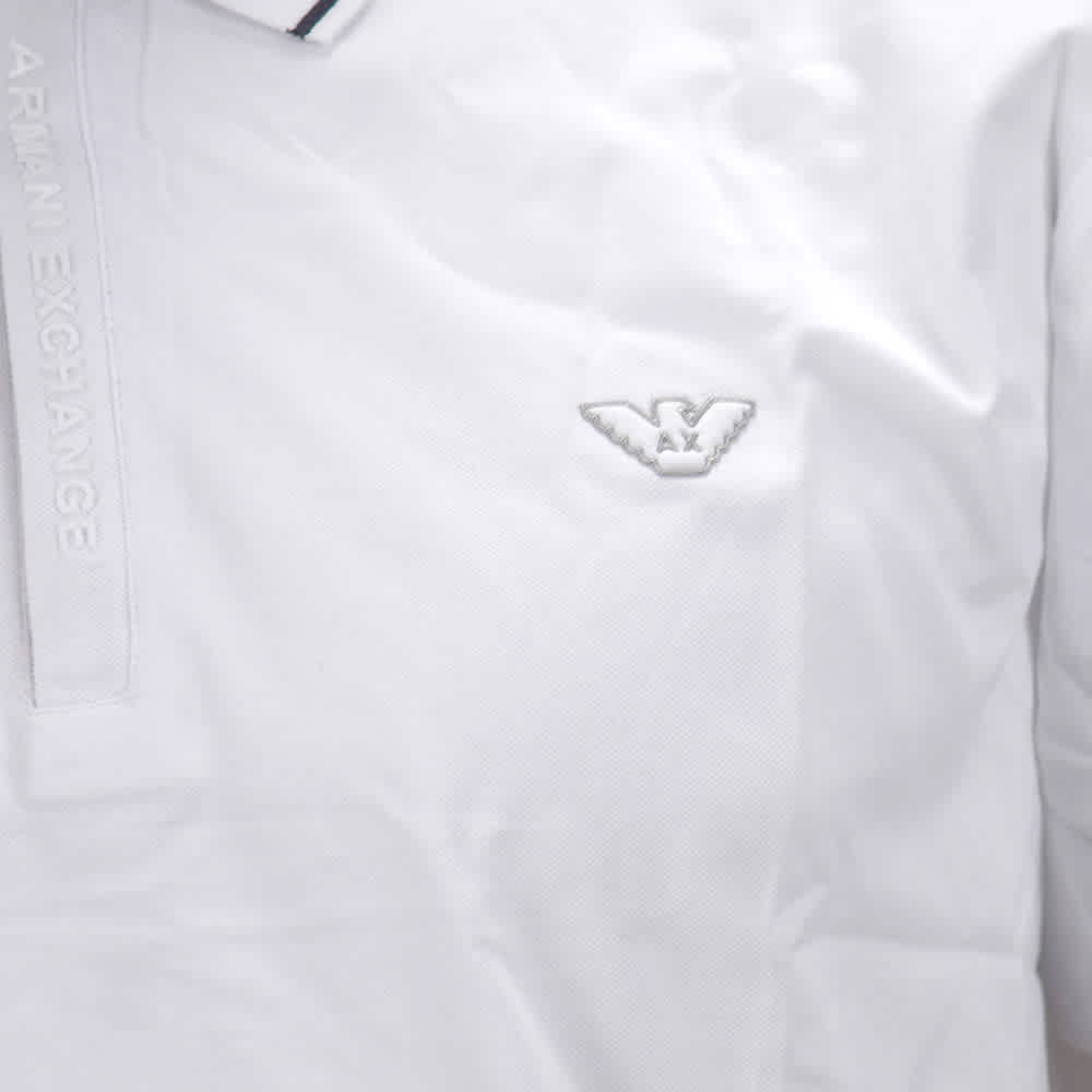 Giorgio Armani Embroidered logo White Polo T-shirt-4