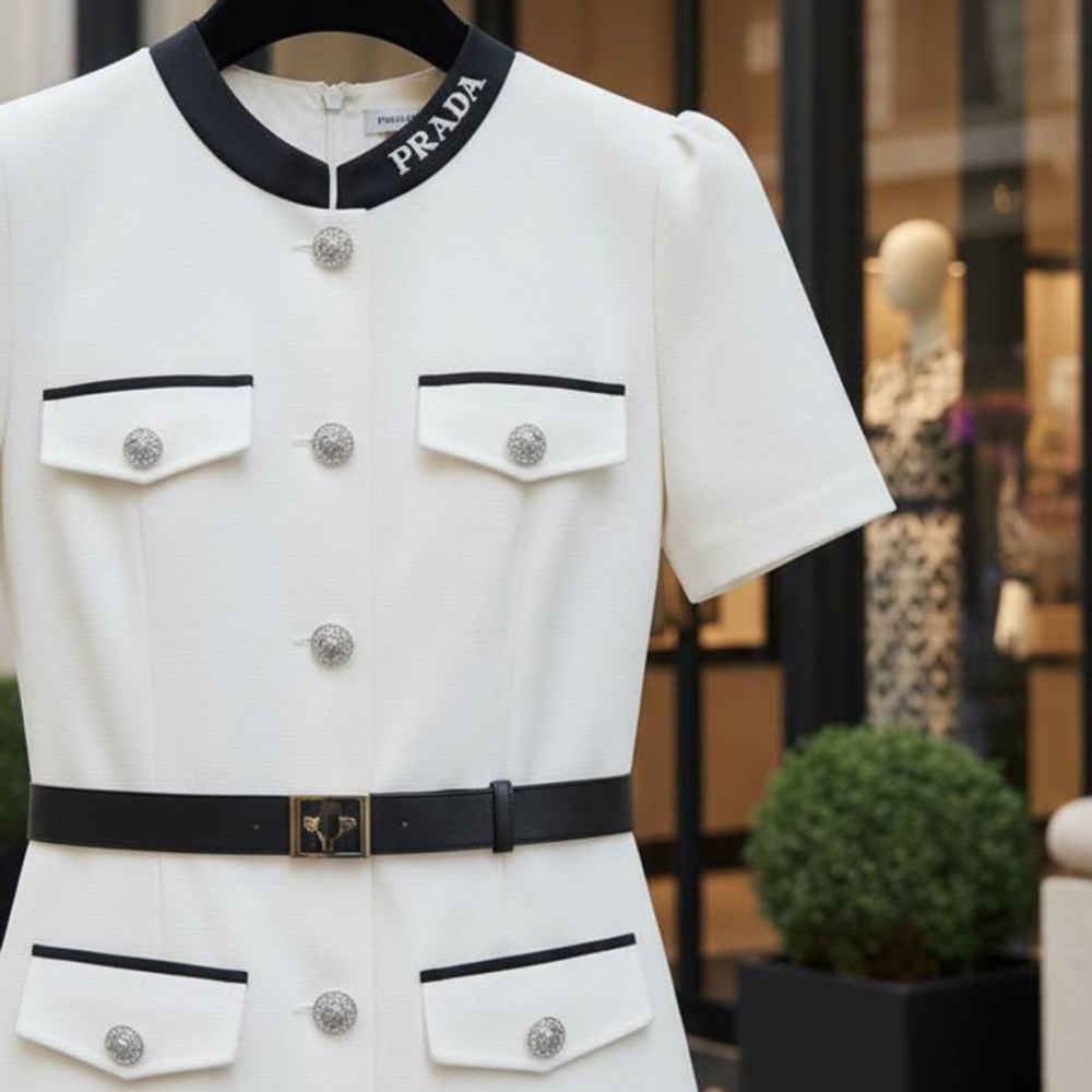Prada White Premium Quality Dress-4