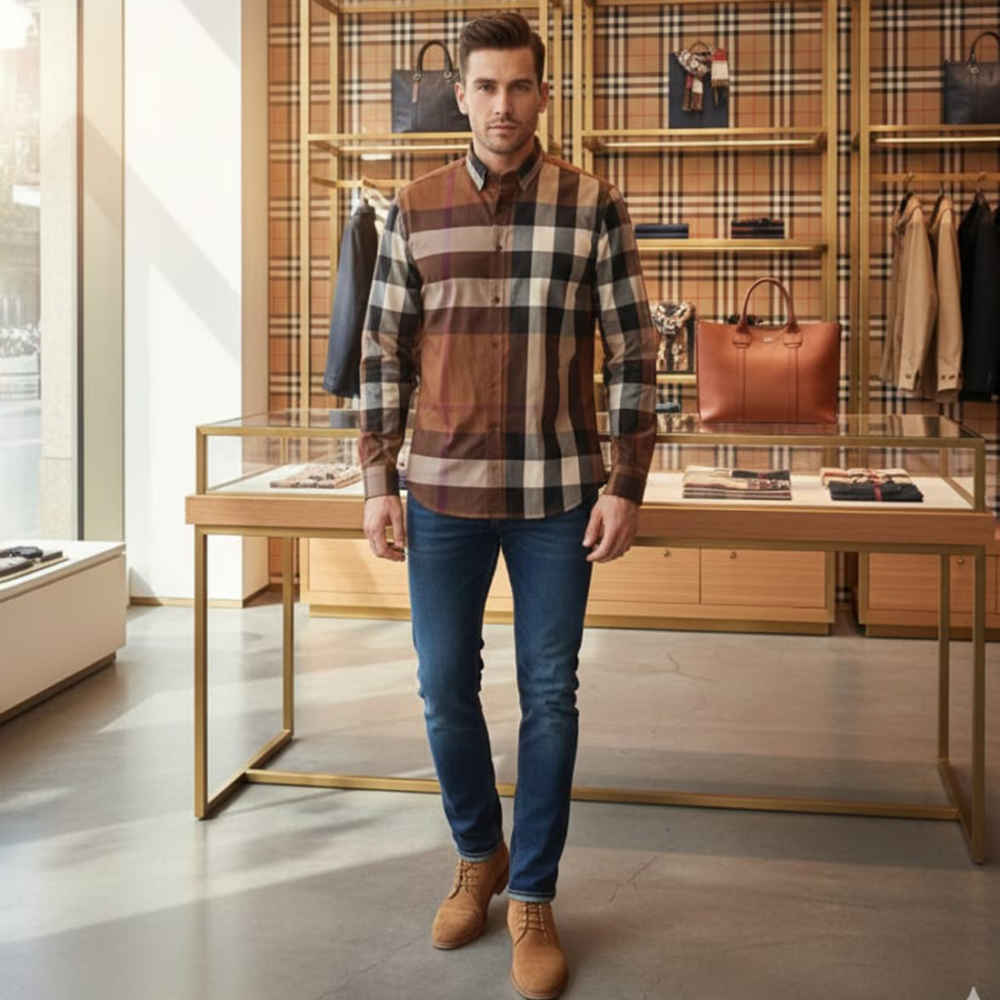 Burberry Brown Premium Quality Shirt-thumb-2