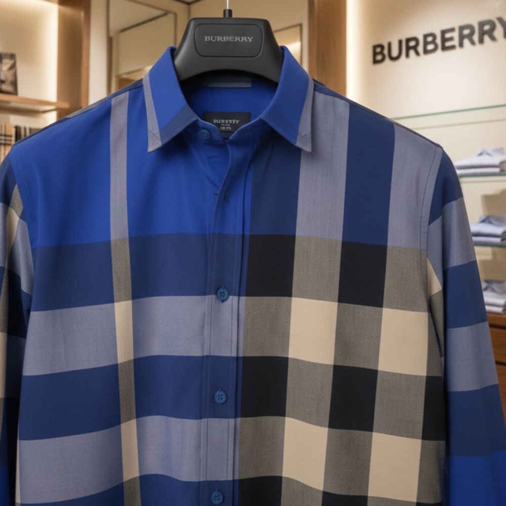 Burberry Blue Premium Quality Shirt-2