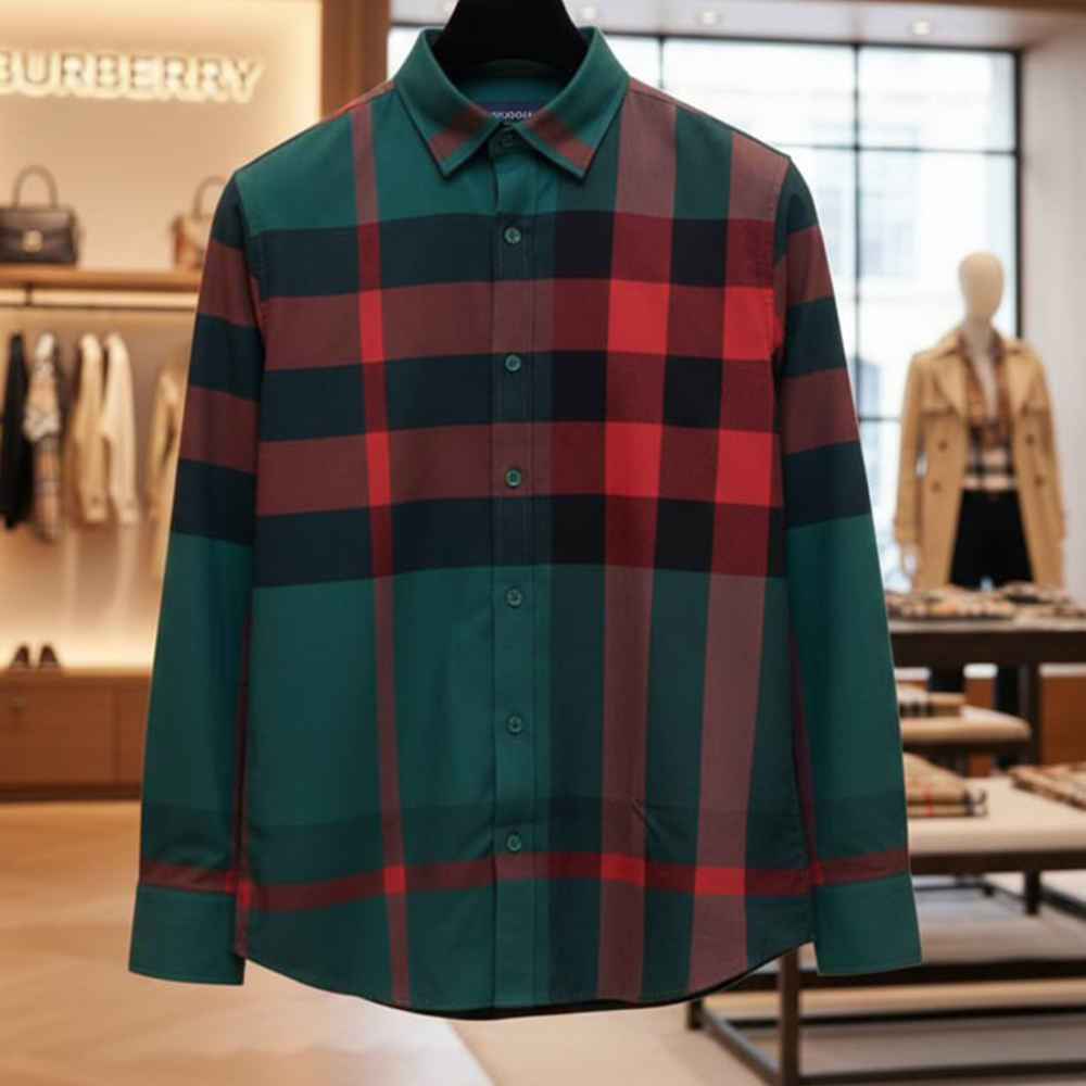 Burberry Green Premium Quality Shirt-thumb-2
