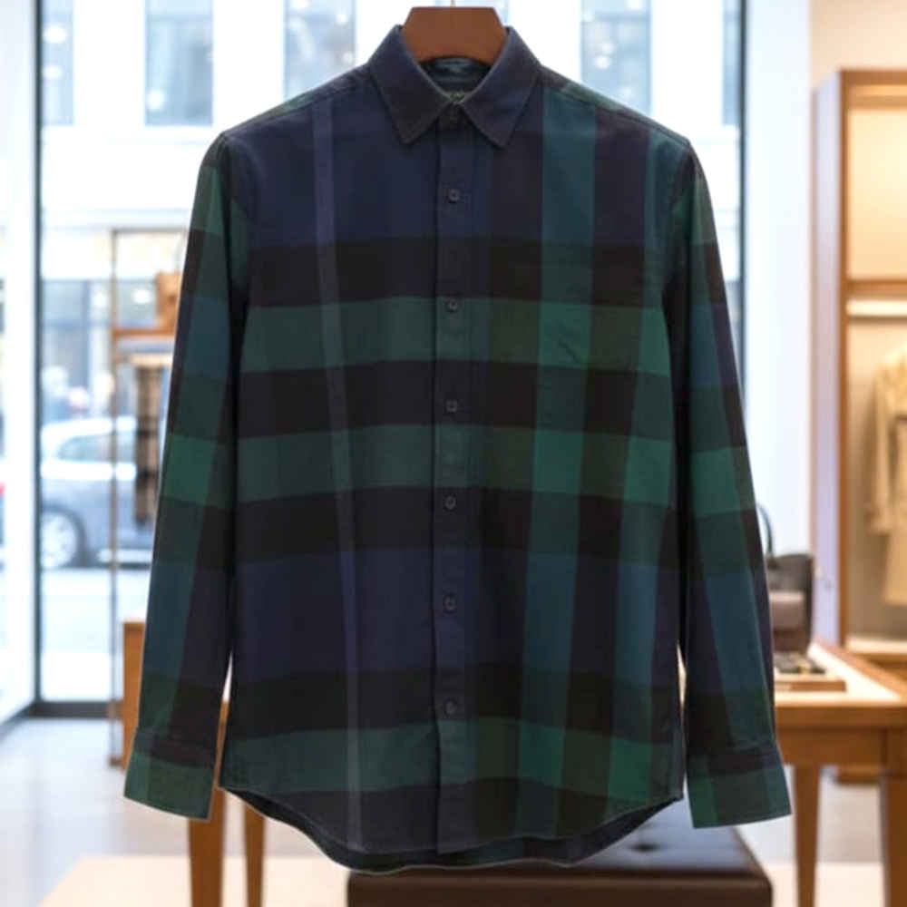 Burberry Blue & Green Premium Quality Shirt-thumb-1