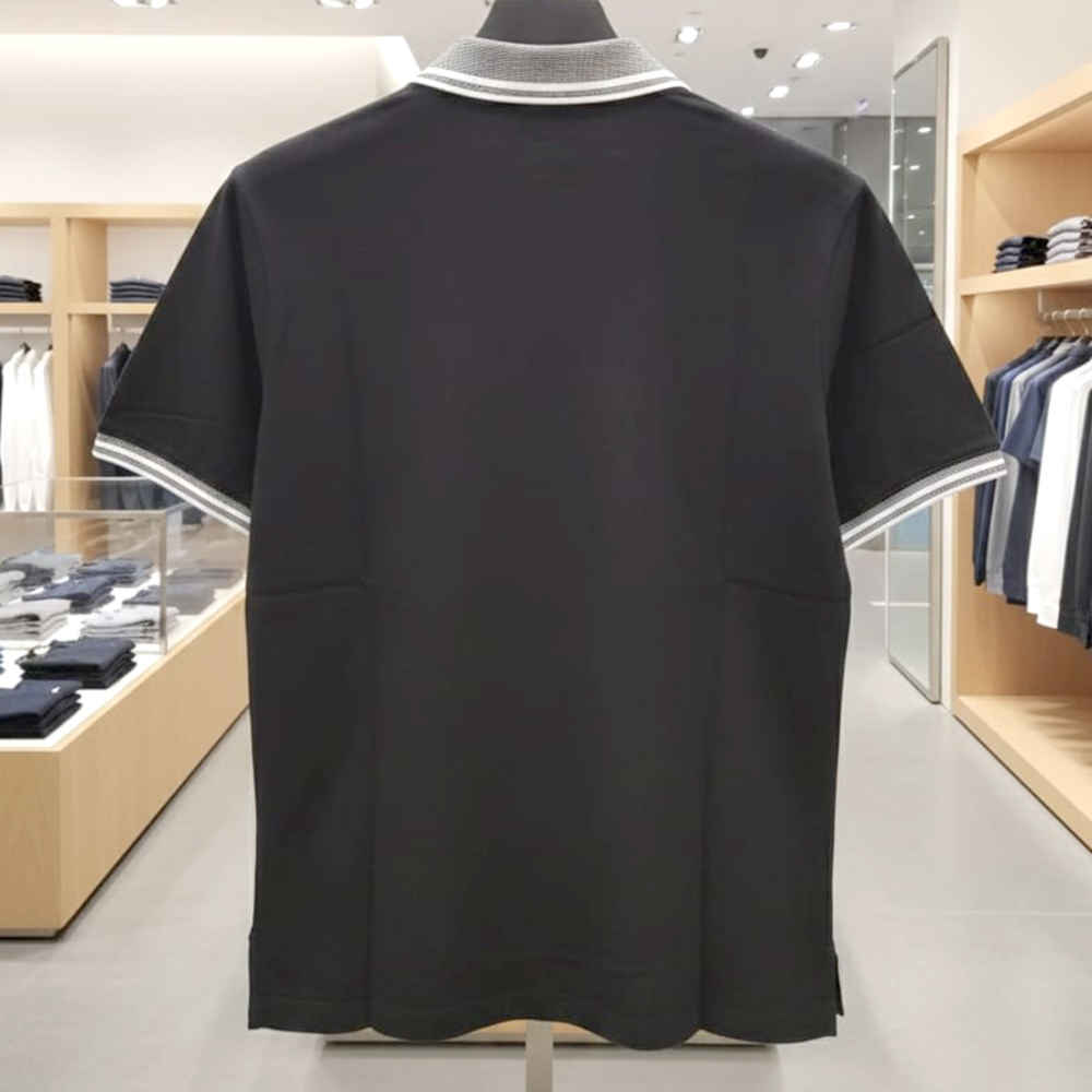 Emporio Armani Lycra Black Premium Collar T-shirt-thumb-2