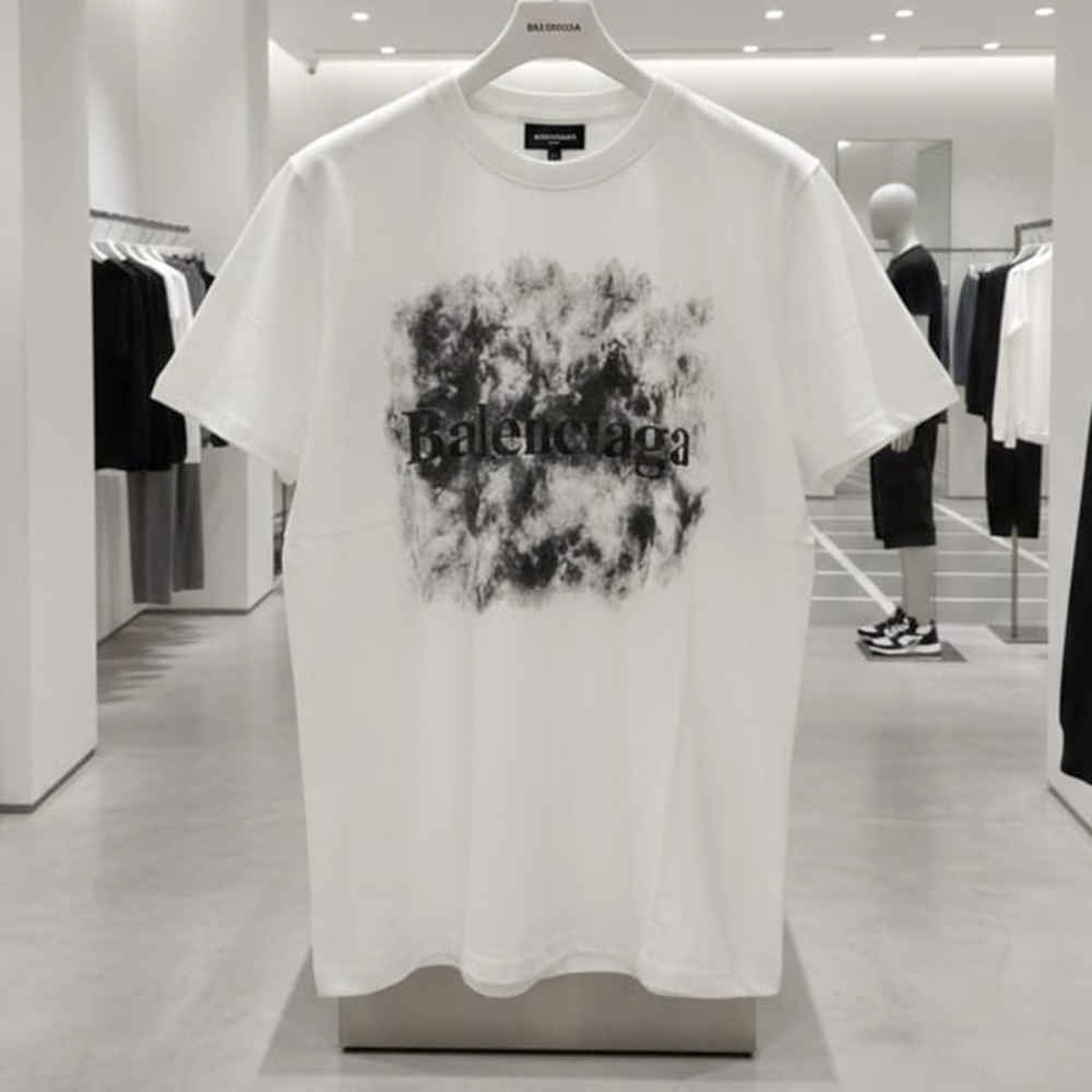Balenciaga White Premium Quality T-shirt-2