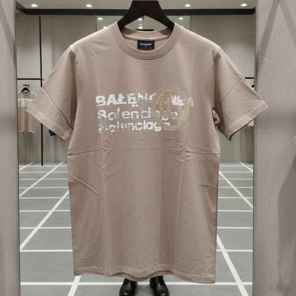 Balenciaga Beige Premium Quality T-shirt-1