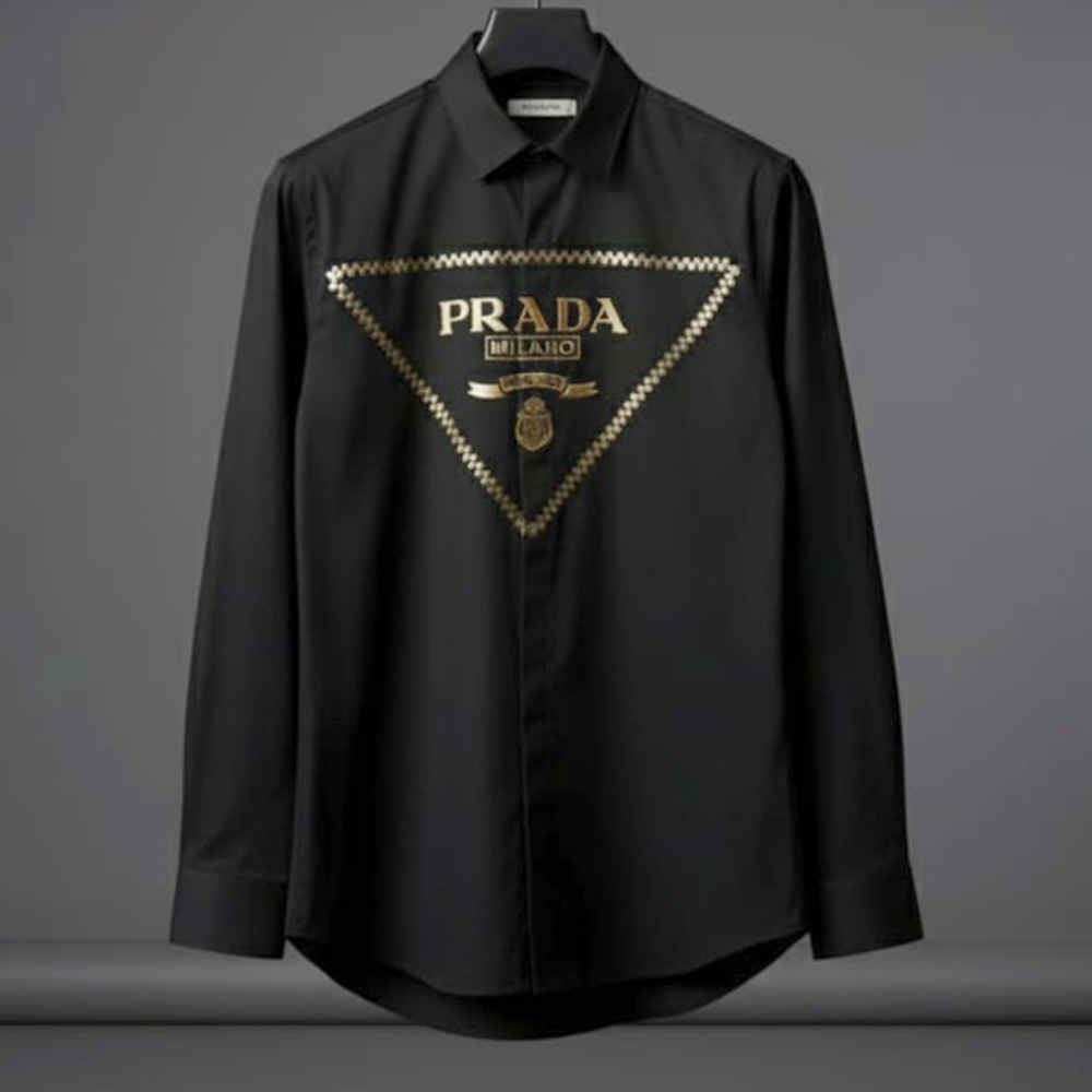 Prada Black Premium Quality Cotton Shirt-1