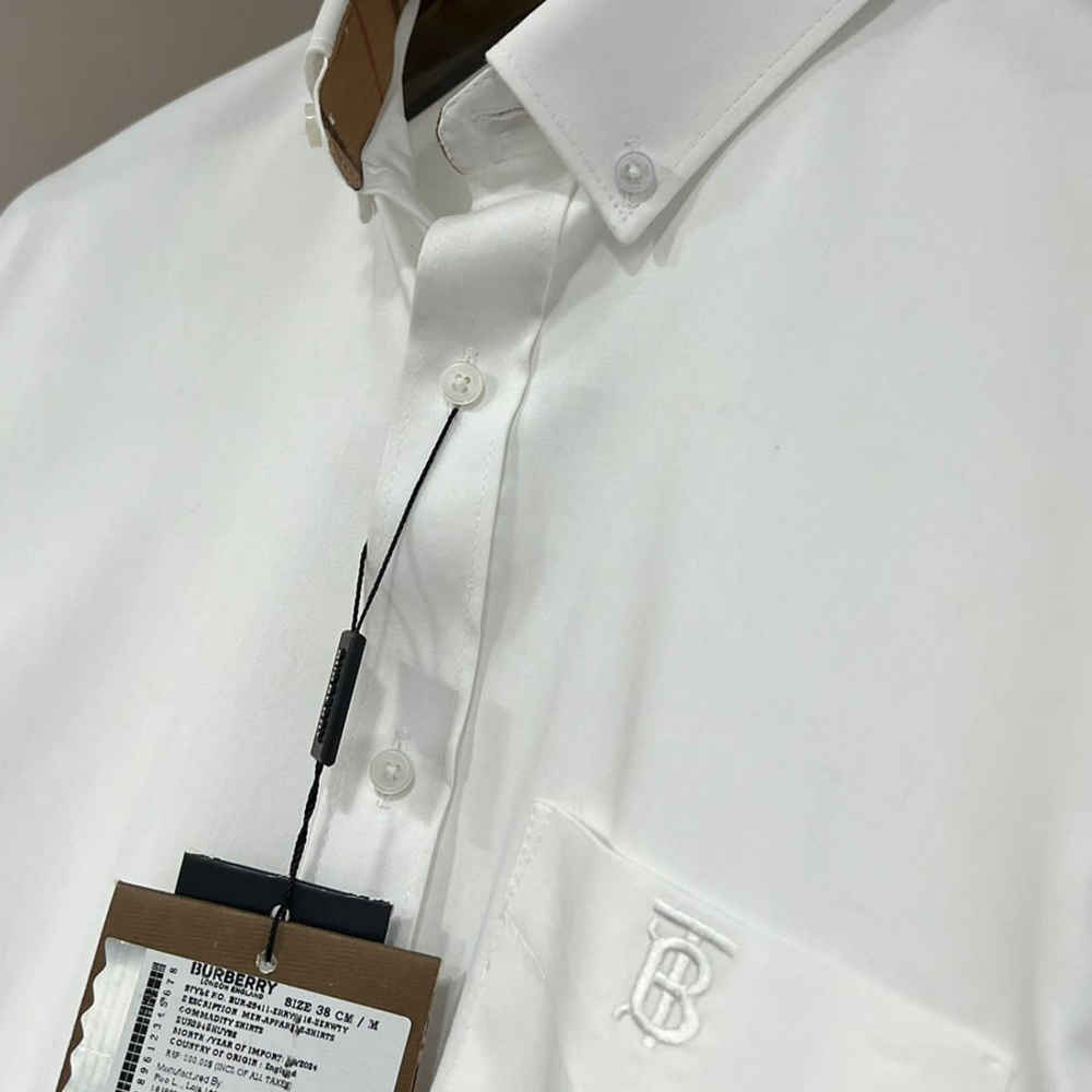 Burberry White Premium Quality Cotton Shirt-thumb-1