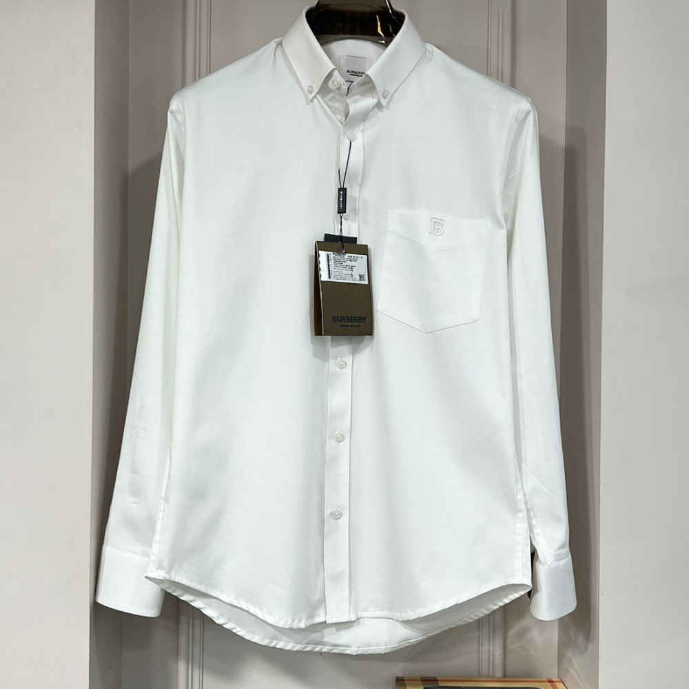 Burberry White Premium Quality Cotton Shirt-thumb-0