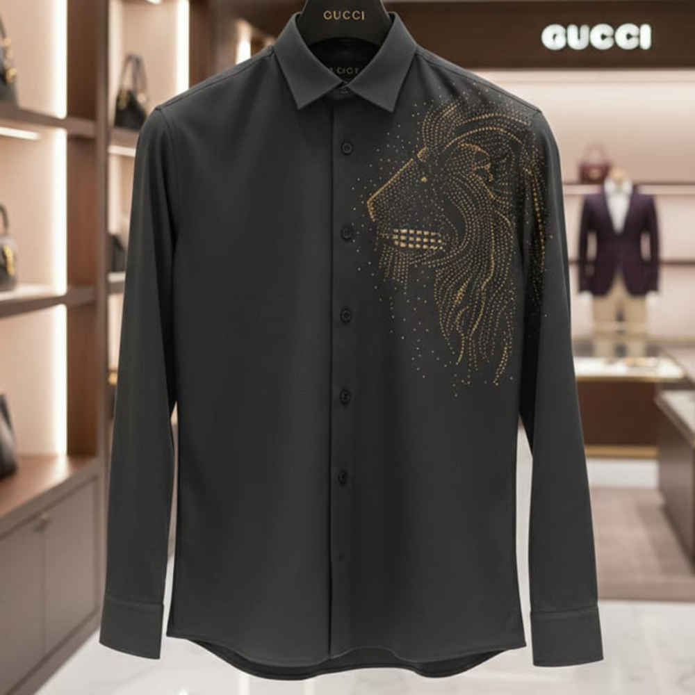 Gucci Black Premium Quality Cotton Shirt-1