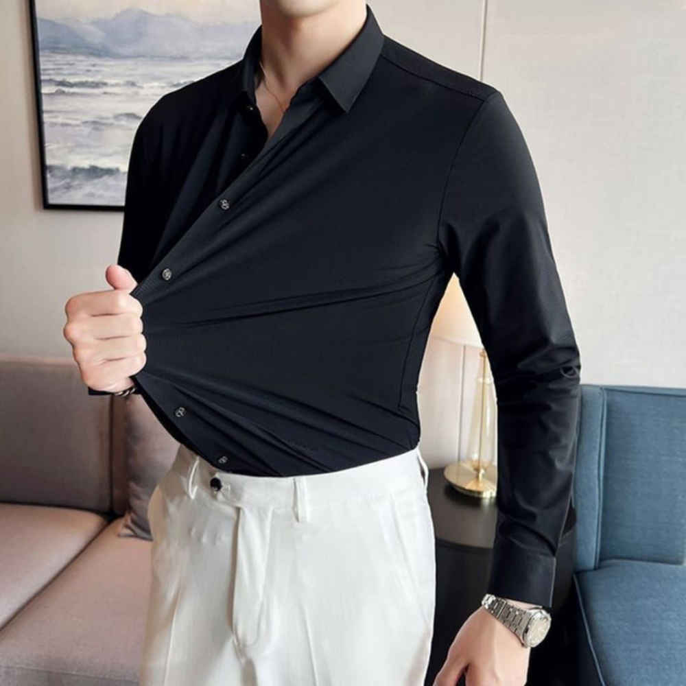 Emporio Armani Black Premium Quality Stretchable Shirt-1