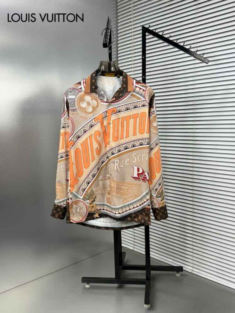 Louis Vuitton Monogram Orange Premium Cotton Shirt-thumb-0