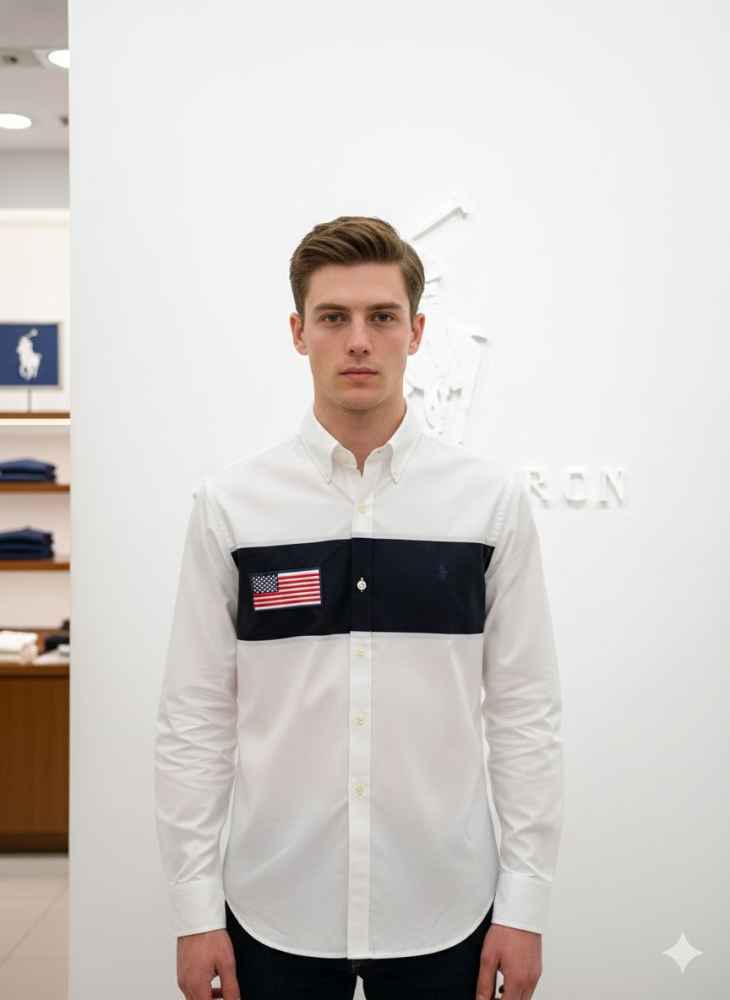 Ralph Lauren Embroidered White Premium Cotton Shirt-thumb-1