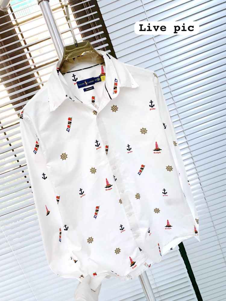 Ralph Lauren Embroidered White Premium Cotton Shirt-thumb-2