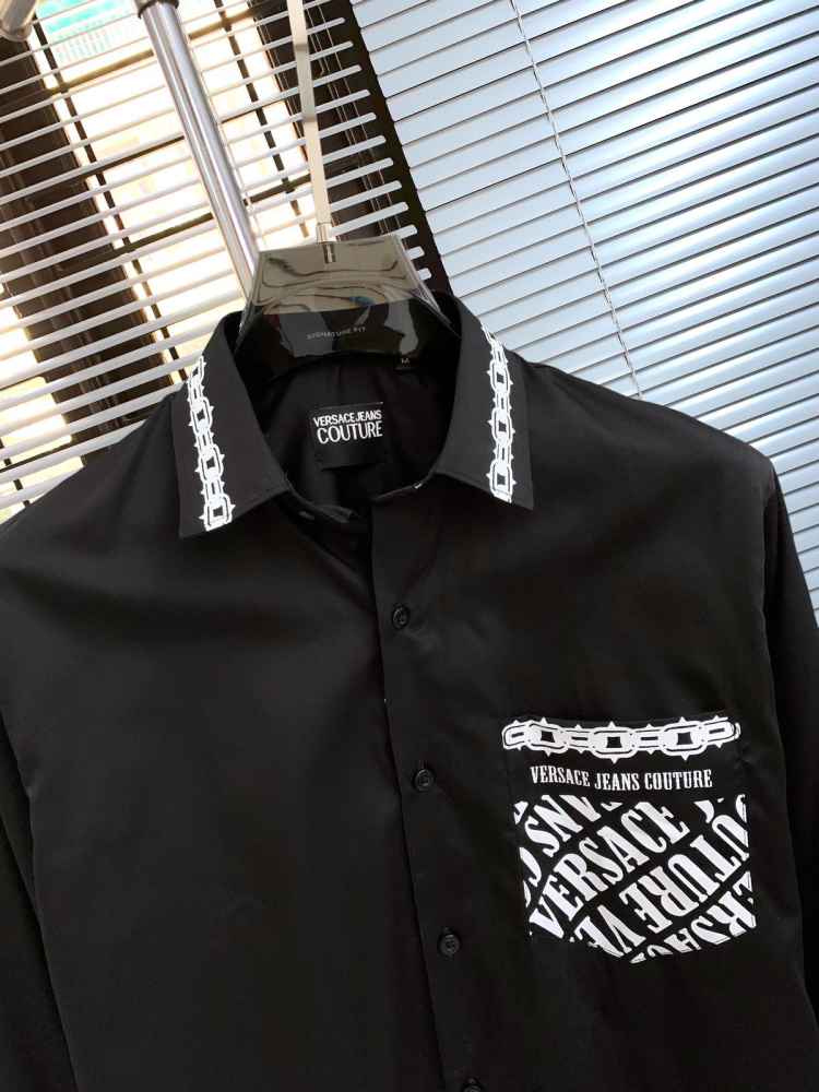 Versace Black Premium Quality Cotton Shirt-thumb-2