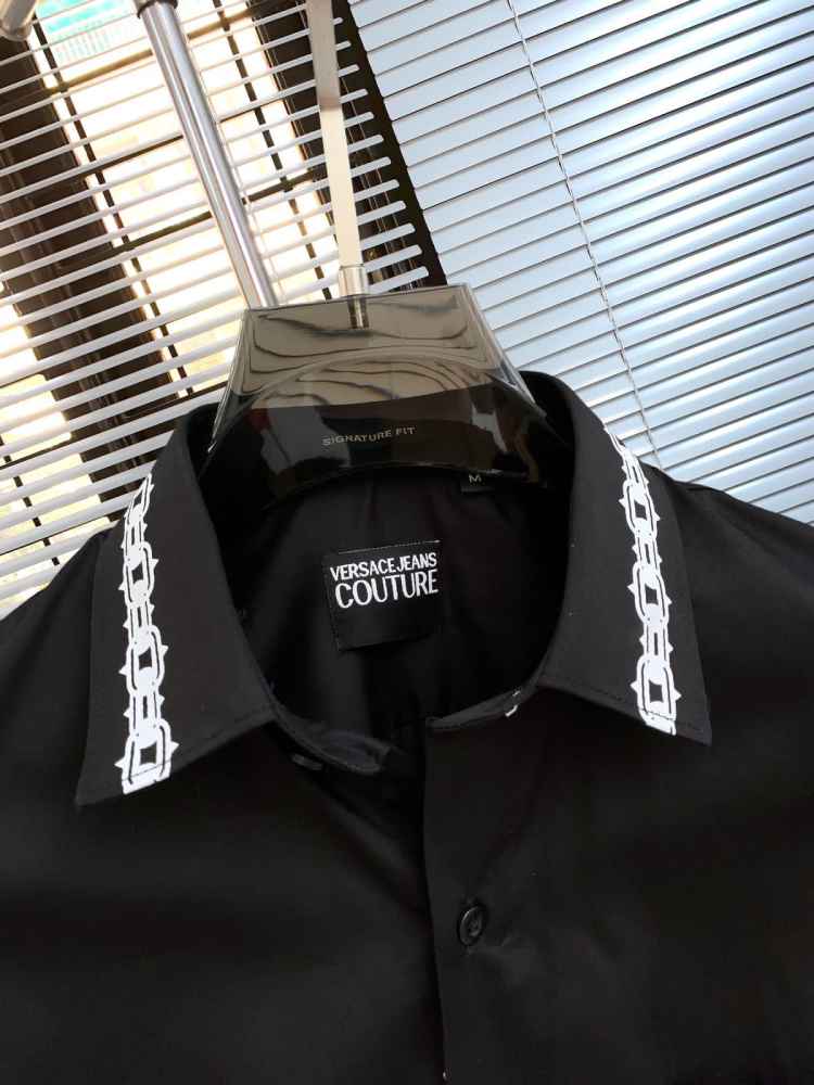 Versace Black Premium Quality Cotton Shirt-thumb-4