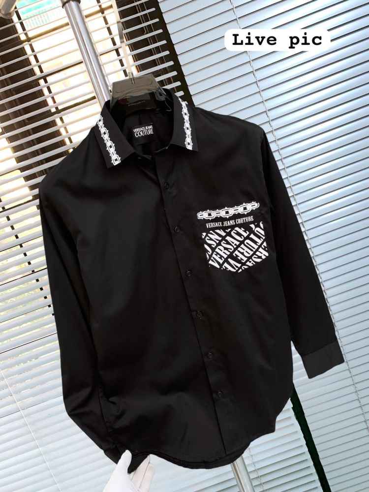 Versace Black Premium Quality Cotton Shirt-thumb-1