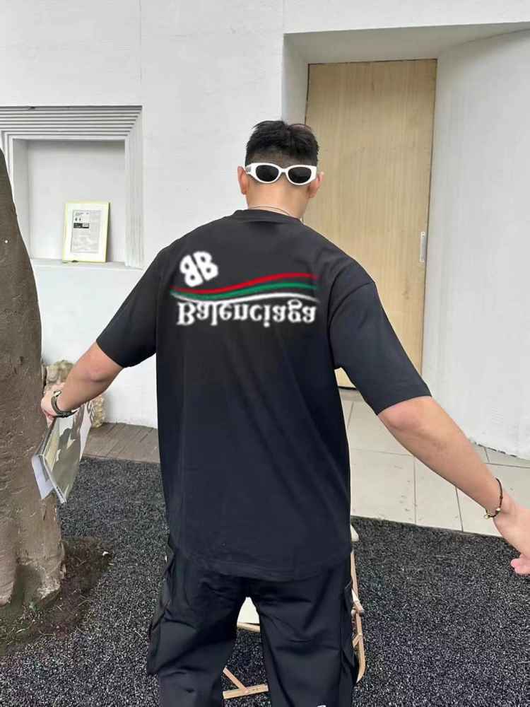 Balenciaga Black Premium Quality Baggy Fit T-shirt-thumb-2