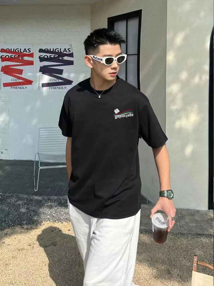 Balenciaga Black Premium Quality Baggy Fit T-shirt-thumb-0