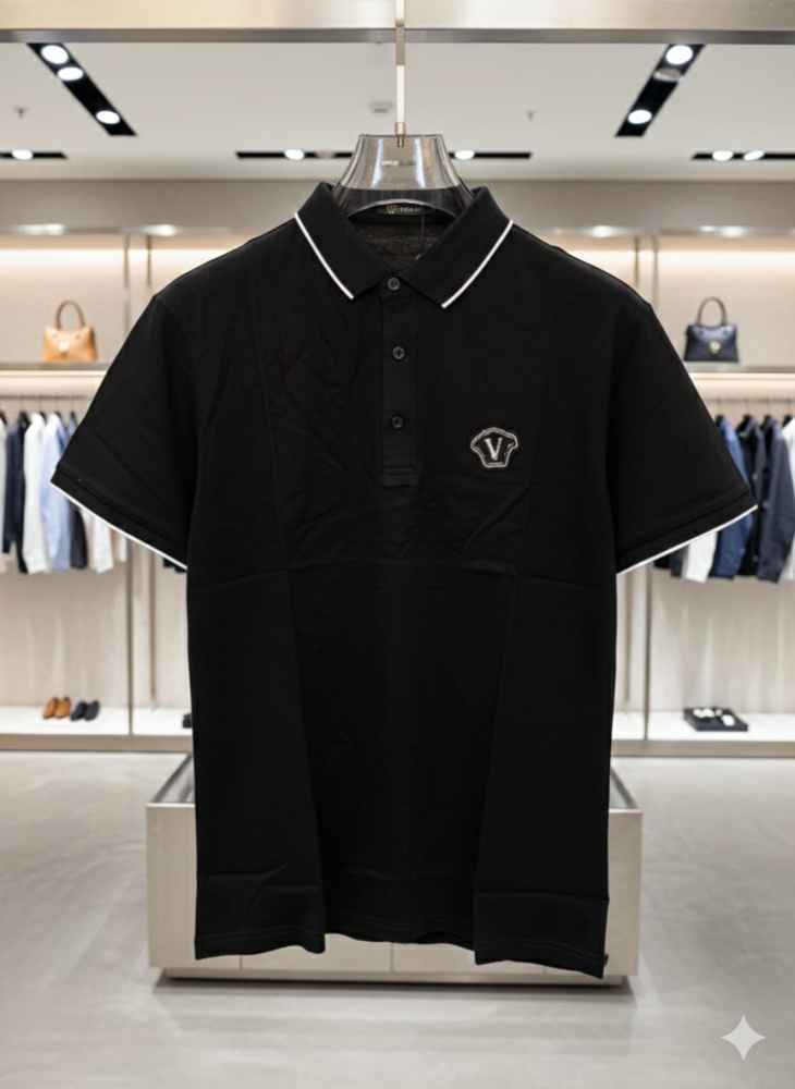 Versace Black Premium Quality Polo T-shirt-1