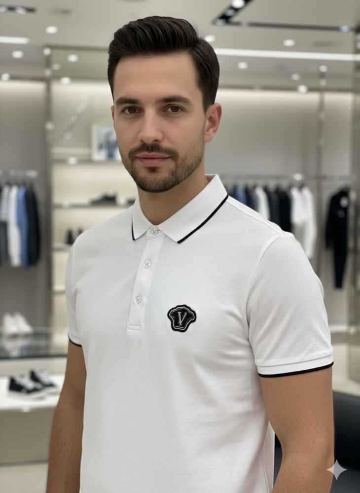 Versace White Premium Quality Polo T-shirt-thumb-2