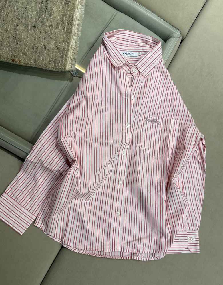 Coach Pink Premium Quality Women Shirt-thumb-0