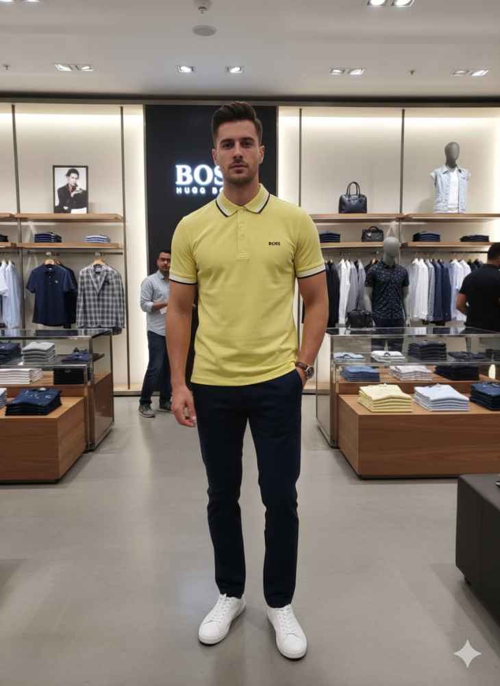 Hugo Boss Yellow Premium Quality Tees-1