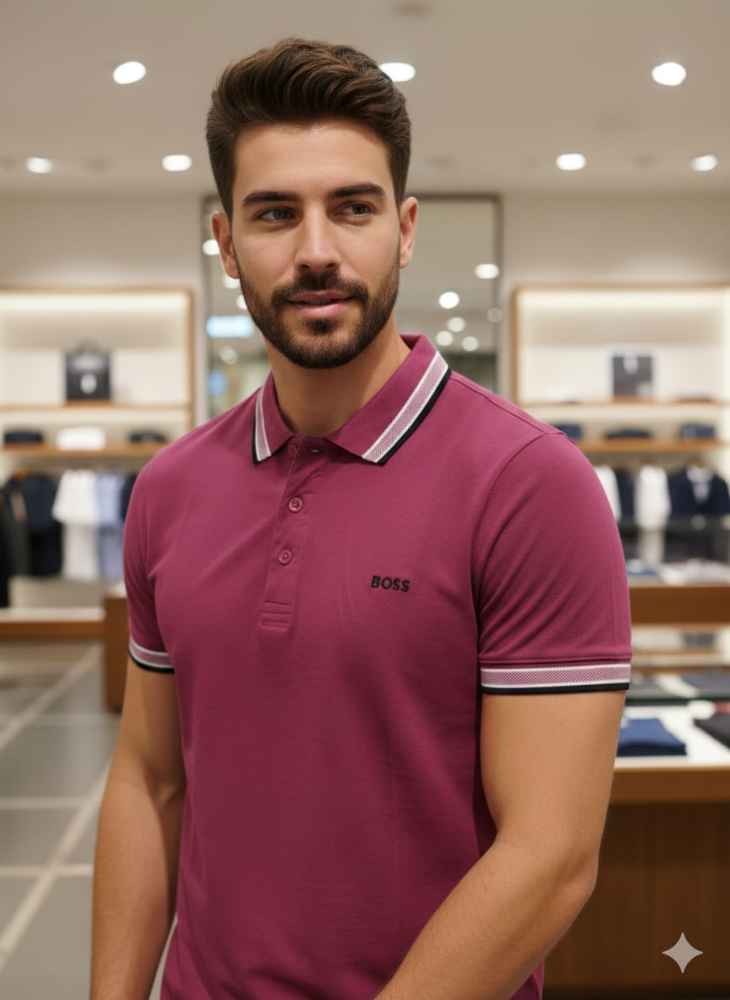 Hugo Boss Dark Pink Premium Quality Tees-thumb-3