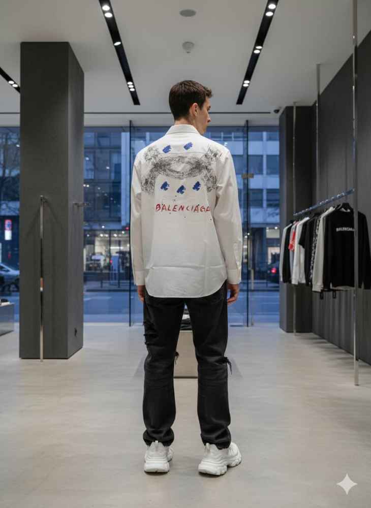 Balenciaga White Premium Quality Shirt-4