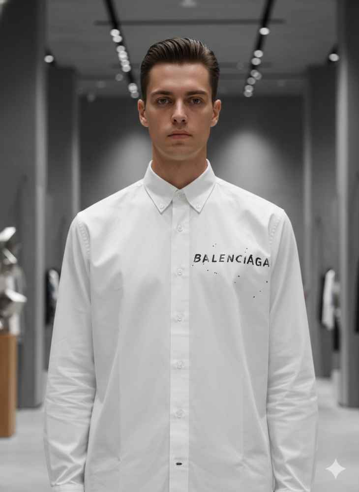 Balenciaga White Premium Quality Shirt-1
